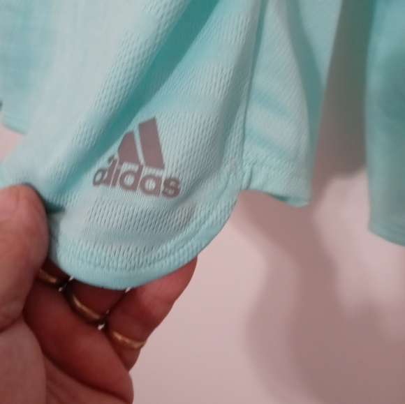 Adidas Climacool long Sleeve Pastel Green Mesh Reflective Logo Athletic Shirt - Picture 4 of 8